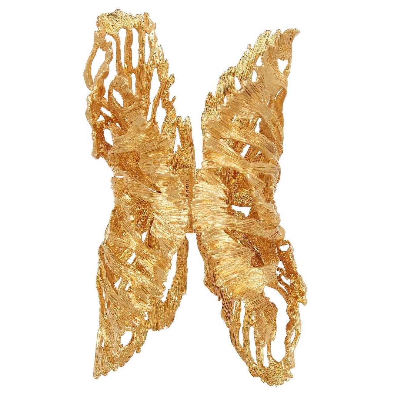 Alexander McQueen NEW Gold Filigree Butterfly Cuff Bracelet