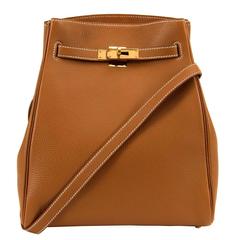 A RARE FIND Pristine Hermes Kelly Sport in Sable Togo Leather & Gold HW         