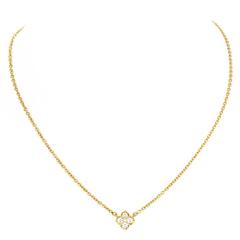  Cartier 18k Gold & Diamond Flower Pendant Necklace