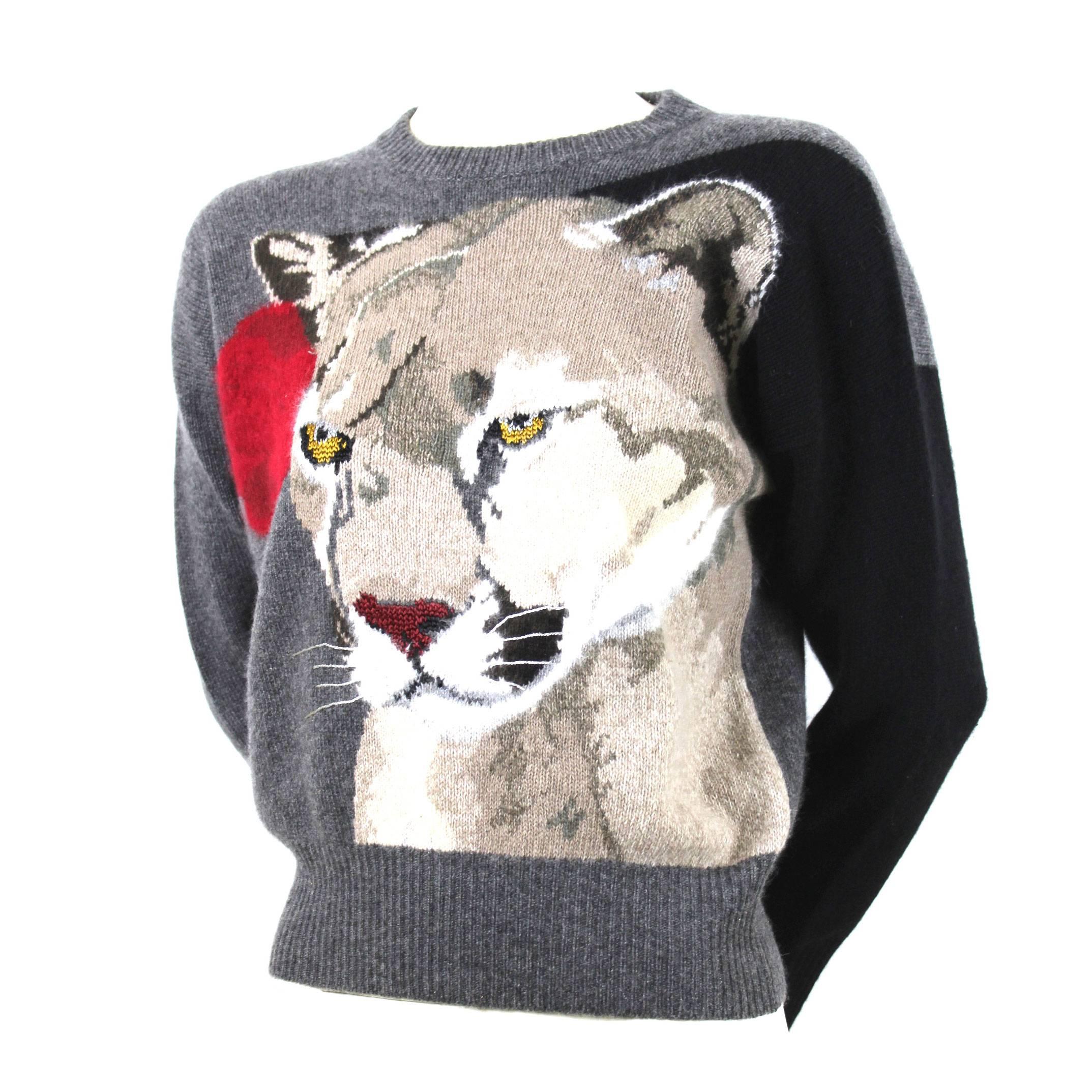 Krizia Maglia Cashmere Animal Series Sweater