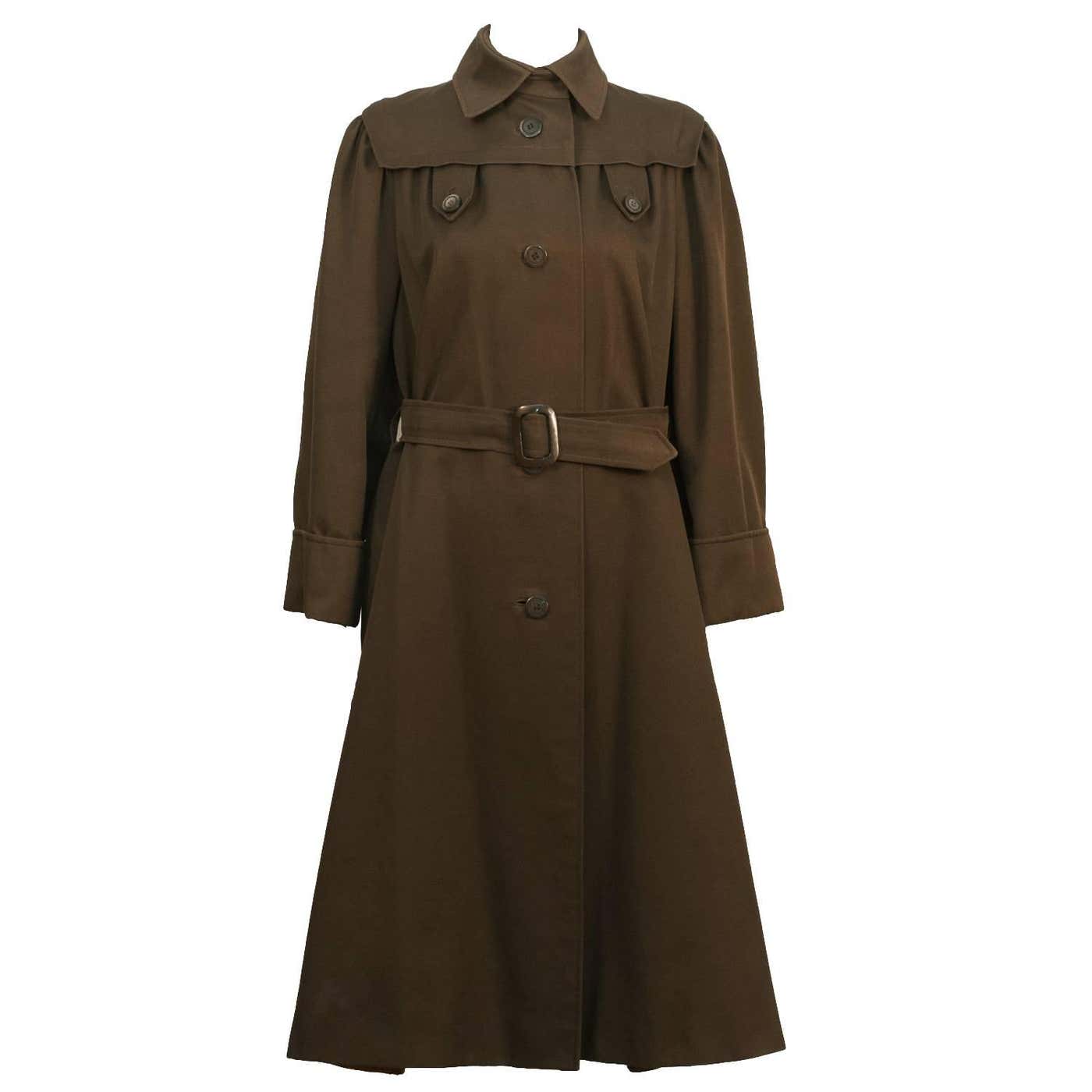 1960's Fabiani Brown Gabardine Spring Weight Coat For Sale at 1stDibs