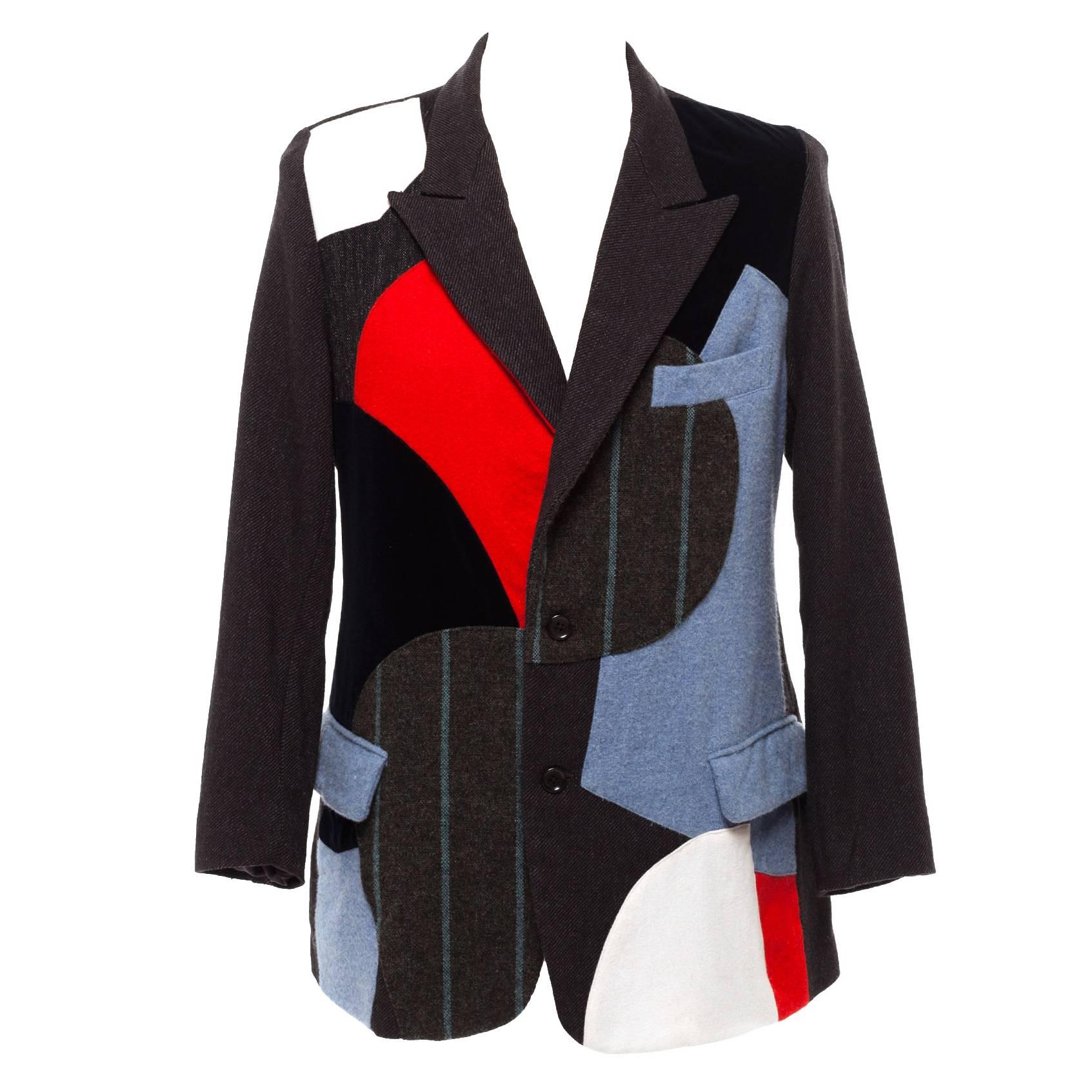 Yohji Yamamoto Y's Vintage Patchwork blazer, Sz. M For Sale