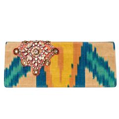 Oscar de la Renta Abstract Print Embellished Convertible Clutch