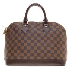 Louis Vuitton Alma Handbag Limited Edition Fornasetti Architettura Print  Leather and Monogram Canvas BB Black 154038244