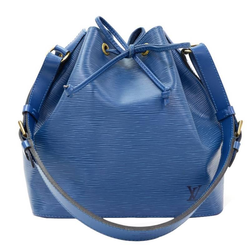 Vintage Louis Vuitton Petit Noe Blue Epi Leather Shoulder Bag