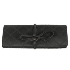 Chanel Black Quilted Satin Travel Line Jewelry Case