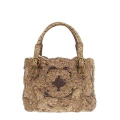 Bottega Veneta Embroidered Cabat Snakeskin Studded Tote