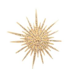 Chanel NEW Gold Metal Crystal Embellished Star CC Pin Brooch 