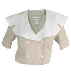 Retro 1980's Guy Laroche Cropped Linen Jacket