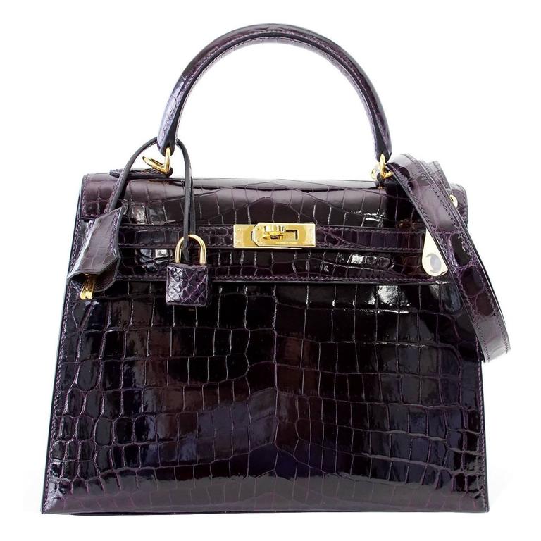 hermes kelly exotic crocodile leather 35mm with gold hardware