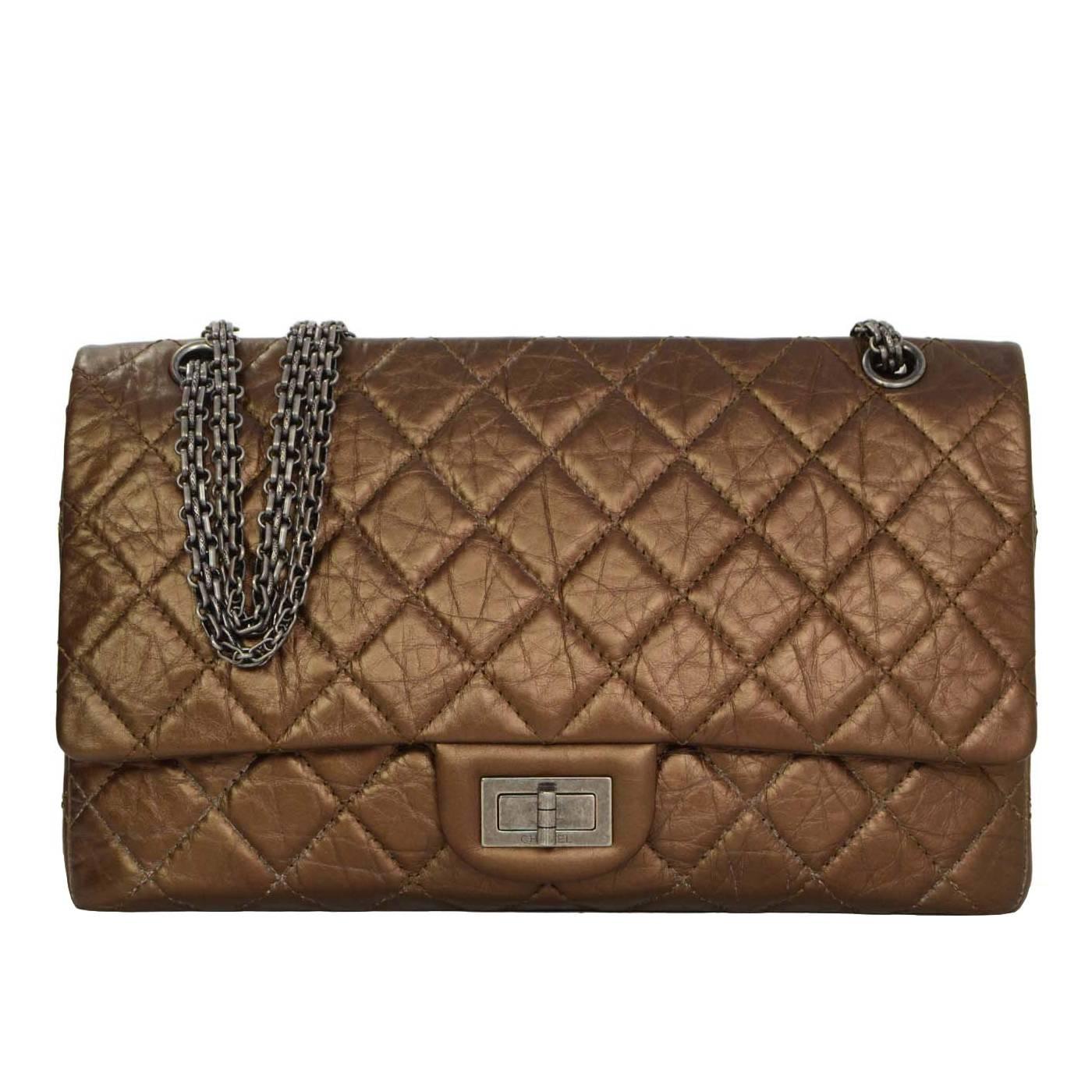 Chanel Bronze Calfskin 2.55 Reissue 227 Double Flap Classic Bag