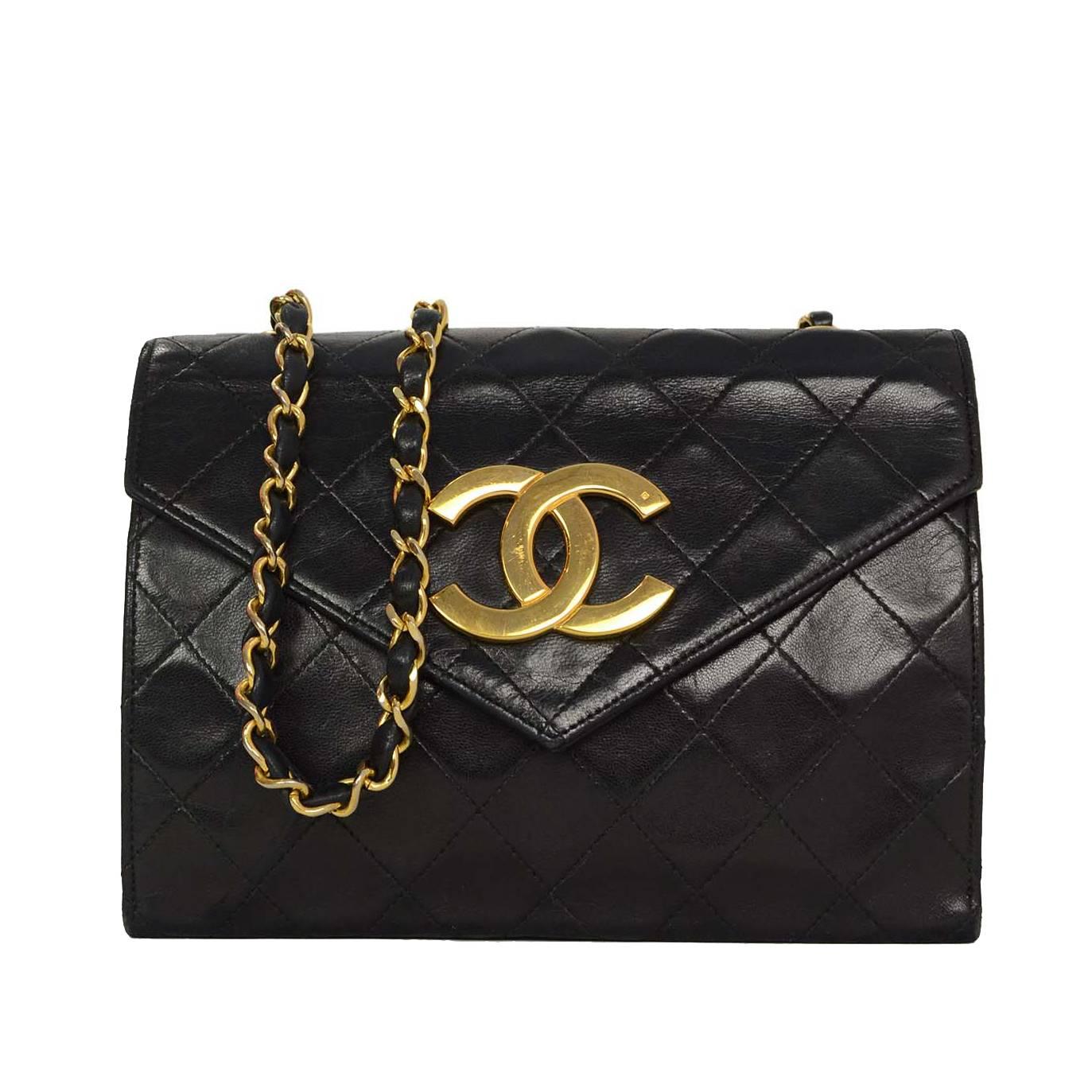 Chanel Vintage '88 Black Quilted CC Flap Crossbody Bag GHW