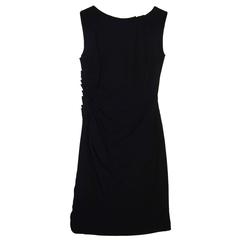 Christian Dior Black Sleeveless Ruched Dress sz 6