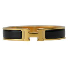 Hermes Bracelet Clic H Plaque Or Noir size GM 2016.