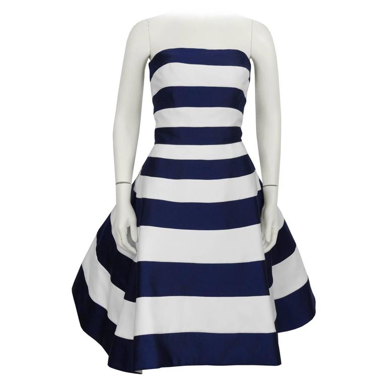 White Cocktail Dress Navy