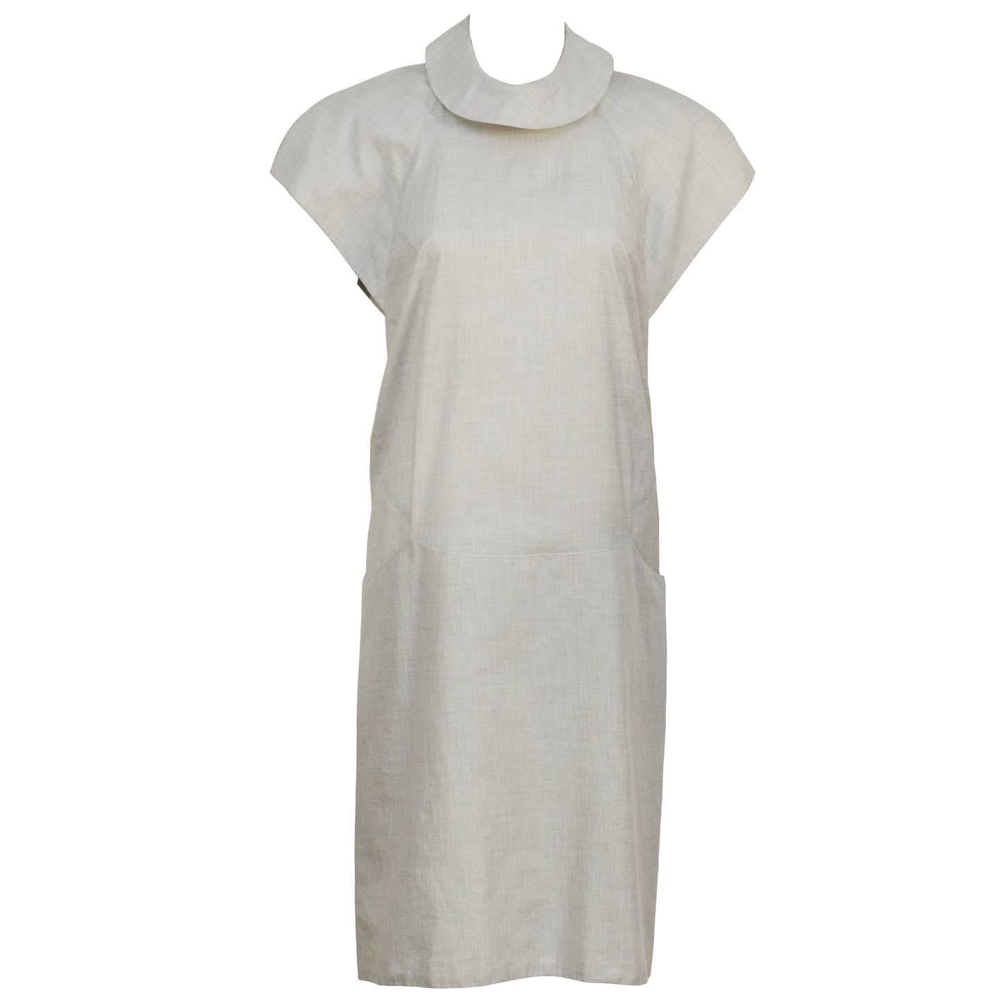 1980's Catherine Hipp Light Grey Day Dress
