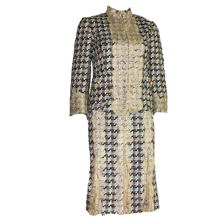 Beautiful Dolce and Gabbana Lace and Tweed Dress Suit at 1stDibs | lace