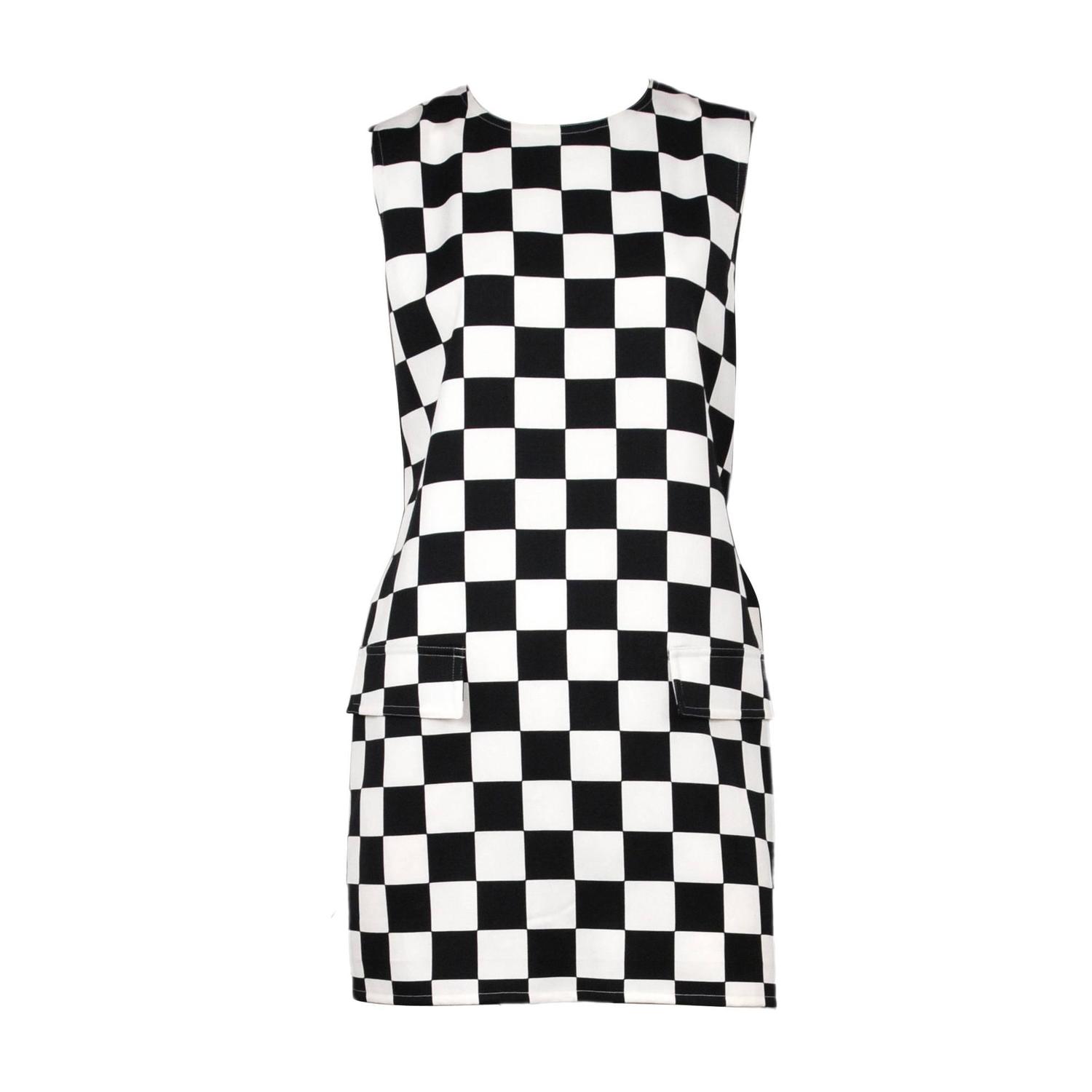 Gianni Versace Checkered Dress at 1stdibs