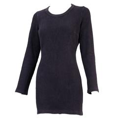 Early to Mid-1990's Martin Margiela Charcoal Gray Ribbed Bodycon Top 12