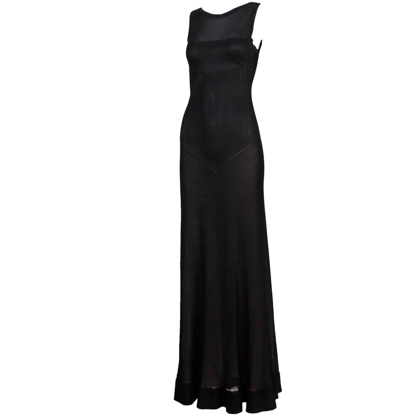 Circa 2005 Azzedine Alaia Black Evening Dress Gown For Sale at 1stDibs ...