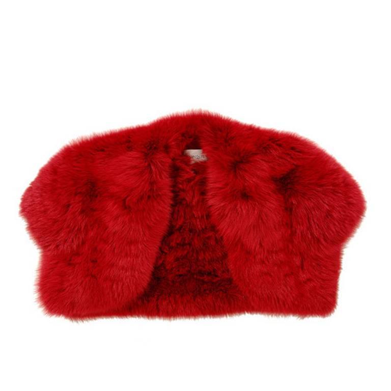 YSL red fox fur bolero jacket
