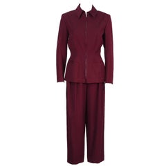 Tuta Montana anni '80 con pantaloni in gabardina color melanzana