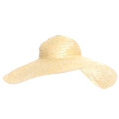 1940s I Magnin Vintage Hat Extra Wide Brim Floppy Straw
