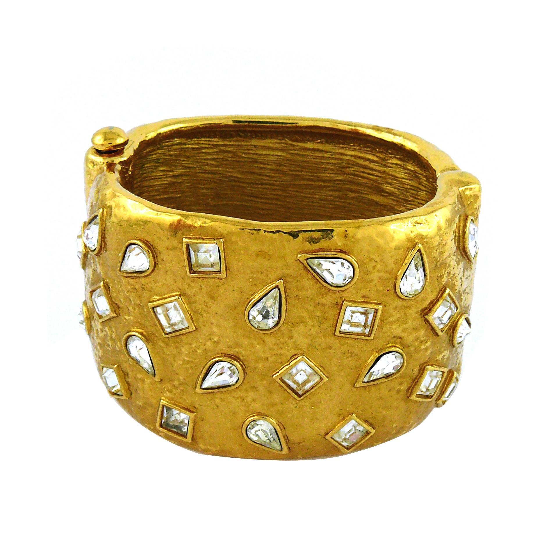 Yves Saint Laurent YSL Vintage Crystal Cuff Bracelet