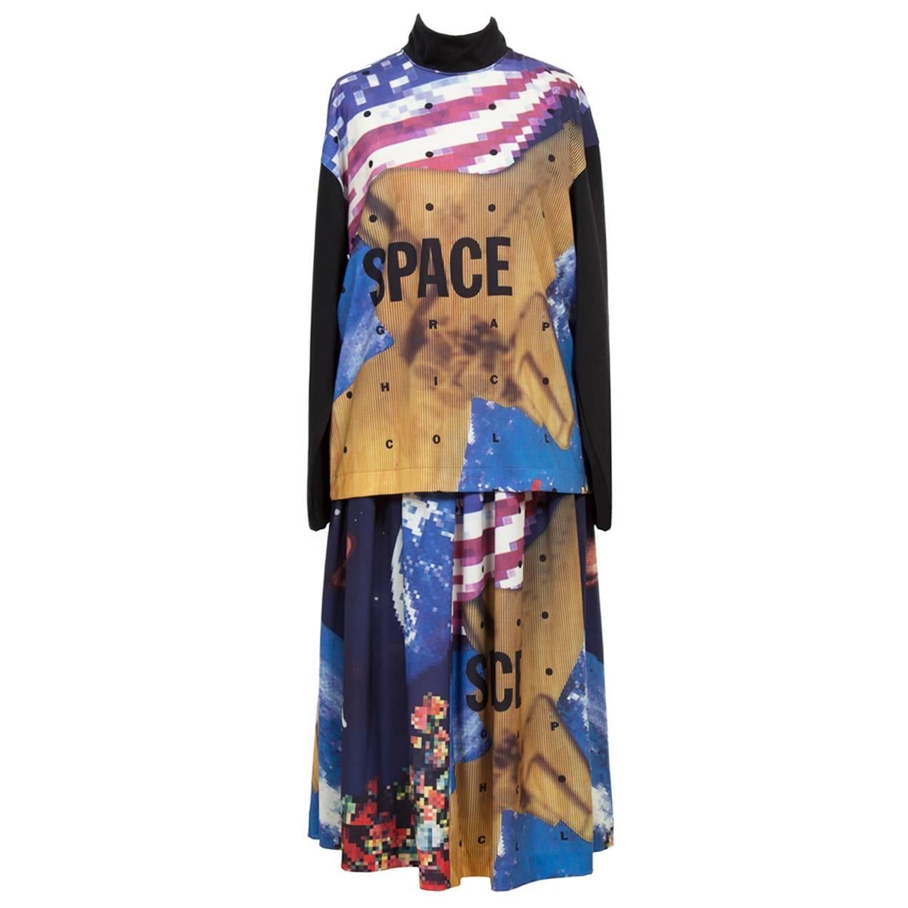 Issey Miyake Sports I.S Space Skirt Ensemble 1980s For Sale