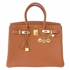 Hermes Gold Togo 35cm Birkin Gold Hardware Iconic Elegant Classic