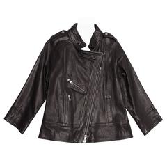 Proenza Black Leather A-line Moto Jacket 11