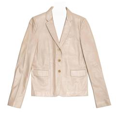 Gucci Khaki Leather Boxy Jacket 10