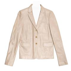 Gucci Khaki Leather Boxy Jacket