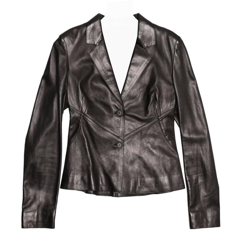 Prada Black Nappa Leather Jacket For Sale at 1stDibs | prada nappa ...