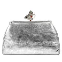 Judith Leiber Silver Lizard Evening Bag