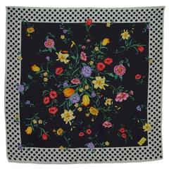 Gucci Silk Floral & Polka Dot Scarf