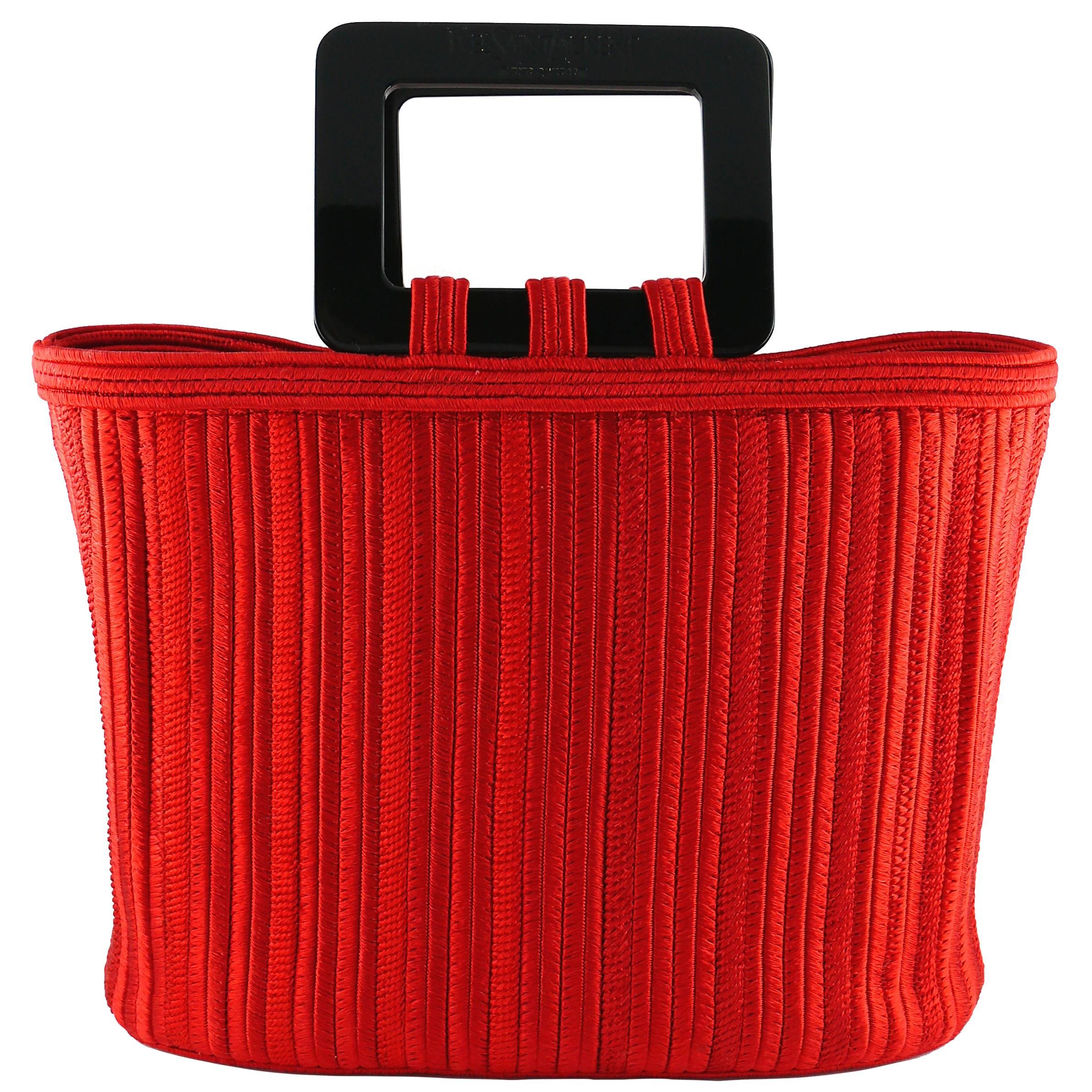 Yves Saint Laurent YSL Sac à main Passementerie rouge vintage
