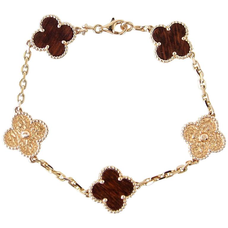Van Cleef and Arpels Bracelet Alhambra Collection 18k Rose Gold Bois D
