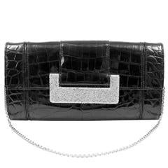Judith Leiber Black Crocodile Evening Bag 2