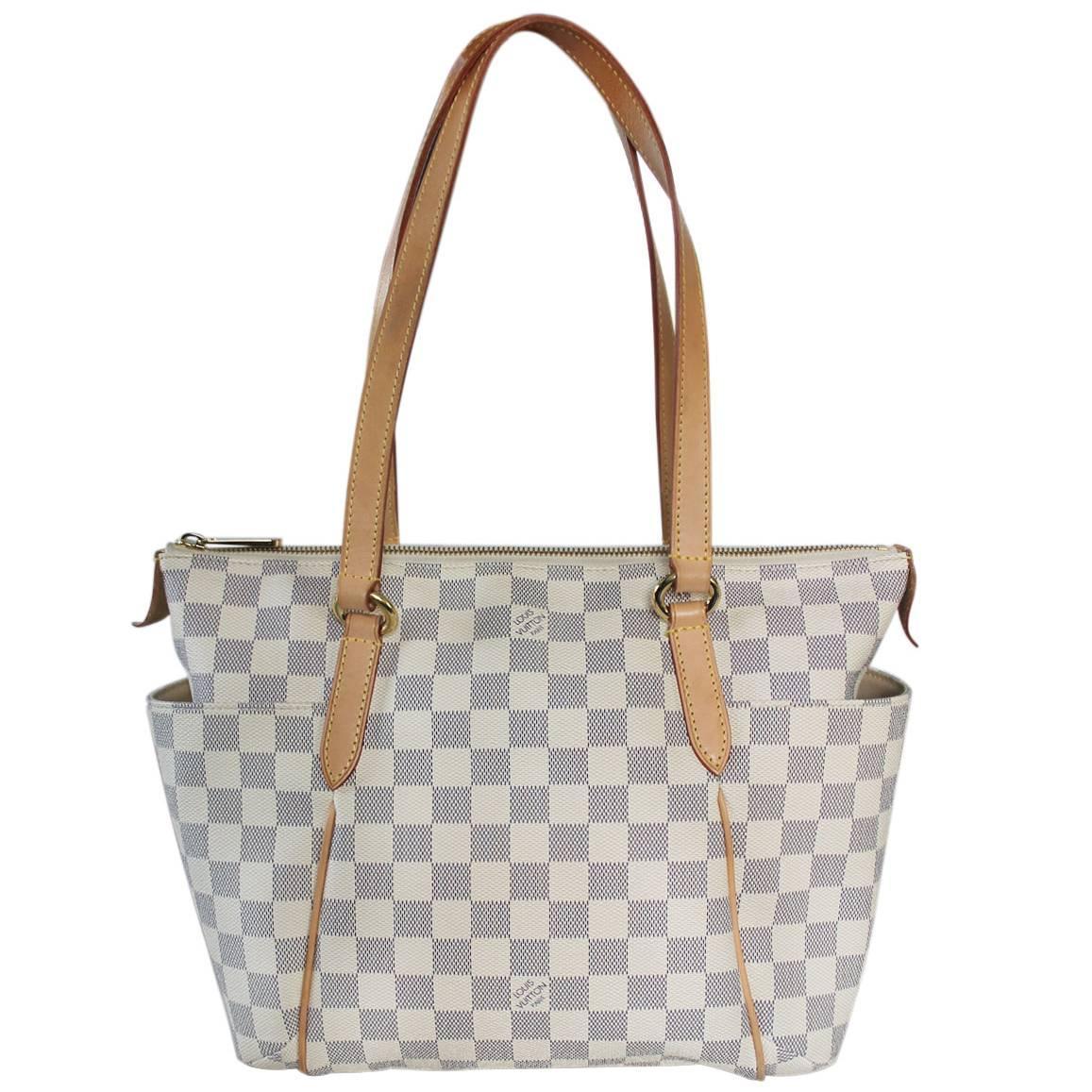 Louis Vuitton Totally Damier Azur Handbag in Dust bag For Sale at 1stdibs