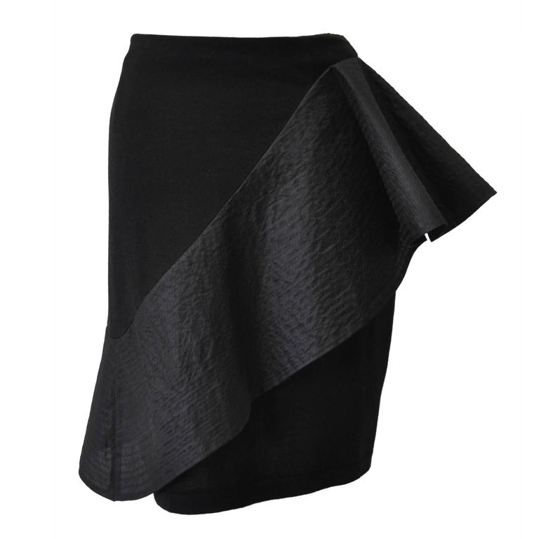 Inspired Gianfranco Ferre Origami Asymmetric Ruffle Peplum Pencil Skirt ...