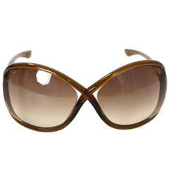 Tom Ford Brown Oversized 'Whitney' Sunglasses