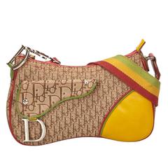 Vintage Dior Multicolored Jacquard Diorissimo Rasta Shoulder Bag