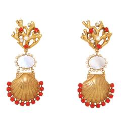 Seashell Coral Mother of Pearl Earrings by Askew London