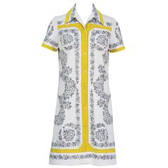 1960's Mr. Dino Printed Shirt Dress