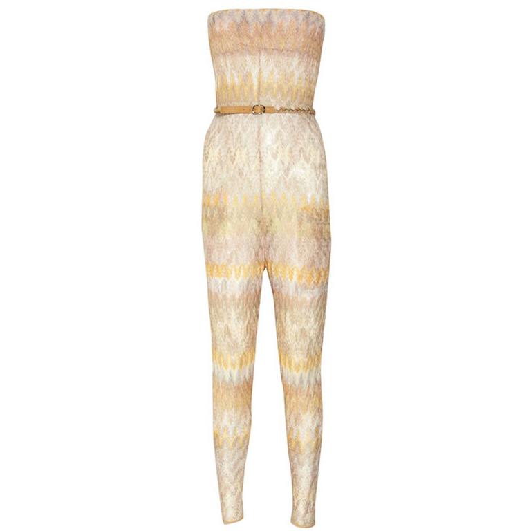 Missoni Deep VNeck Metallic Crochet Knit Ombre Ensemble as Jumpsuit For Sale at 1stdibs