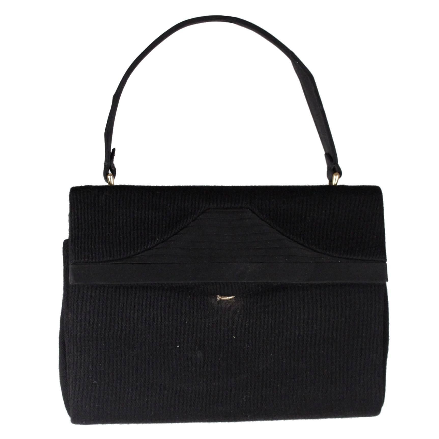 GUCCI VINTAGE Black Fabric HANDBAG Evening Bag PURSE For Sale at 1stDibs |  vintage purses for sale, vintage black bag, vintage black purse