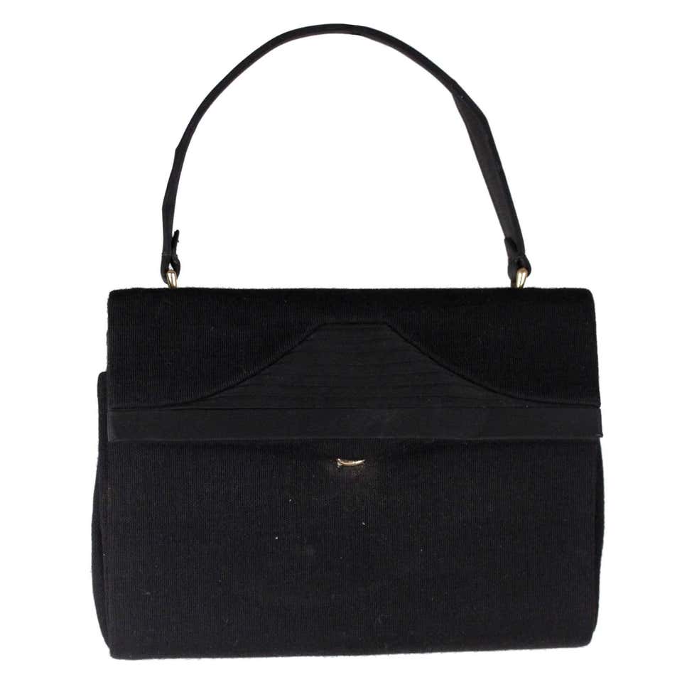 GUCCI VINTAGE Black Fabric HANDBAG Evening Bag PURSE For Sale at ...