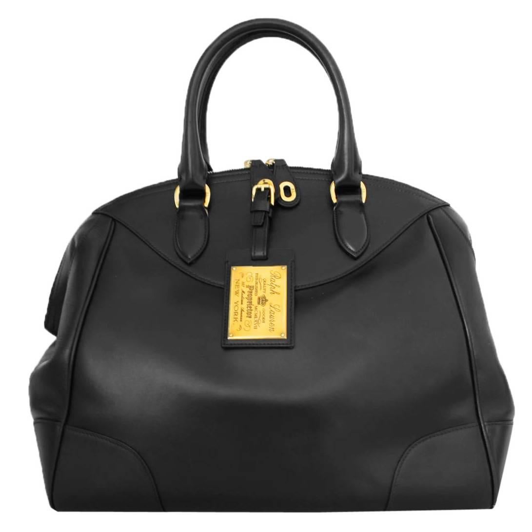 Ralph Lauren Black Leather Bedford Bag