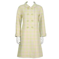 1960's Courreges Beige and LIme Green Coat 11
